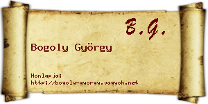 Bogoly György névjegykártya