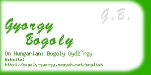 gyorgy bogoly business card